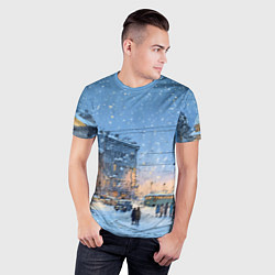 Футболка спортивная мужская Снежный новогодний Питер, цвет: 3D-принт — фото 2
