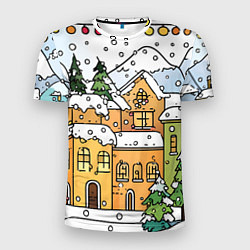 Мужская спорт-футболка Новогодний снегопад