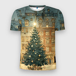 Футболка спортивная мужская Новогодний старый город, цвет: 3D-принт