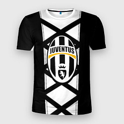 Мужская спорт-футболка Ювентус геометрия полосы линии