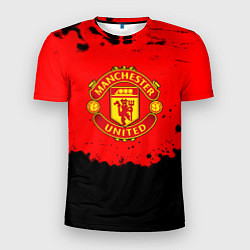 Мужская спорт-футболка Манчестер Юнайтед краски брызги
