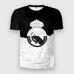 Мужская спорт-футболка Реал Мадрид лого ночь текстура