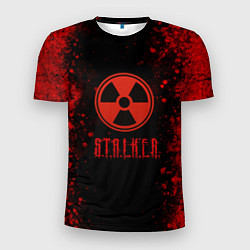 Футболка спортивная мужская Stalker - красное на черном, цвет: 3D-принт