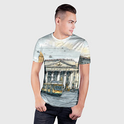 Футболка спортивная мужская Зимняя улица Санкт-Петербурга, цвет: 3D-принт — фото 2