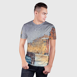 Футболка спортивная мужская Санкт-Петербург - снегопад, цвет: 3D-принт — фото 2