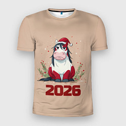 Мужская спорт-футболка Карикатурная лошадка 2026