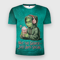 Футболка спортивная мужская Антисоциальный Гринч, цвет: 3D-принт