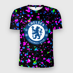 Футболка спортивная мужская Челси неоновые краски, цвет: 3D-принт