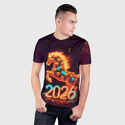 Футболка спортивная мужская Новогодняя мандариновая лошадь 2026, цвет: 3D-принт — фото 2