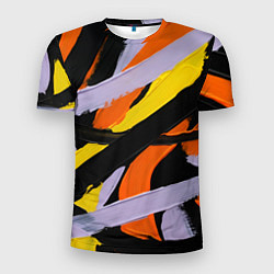 Мужская спорт-футболка Полоски краски абстракция