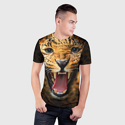 Футболка спортивная мужская Рык леопарда, цвет: 3D-принт — фото 2