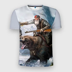 Мужская спорт-футболка Русский воин на медведе
