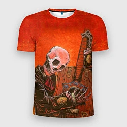 Мужская спорт-футболка Скелет с гитарой