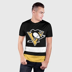 Футболка спортивная мужская Pittsburgh Penguins: Black, цвет: 3D-принт — фото 2