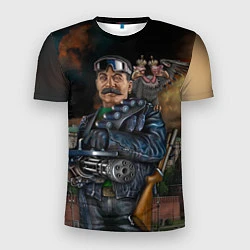 Мужская спорт-футболка Сталин военный