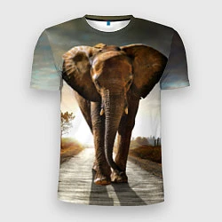 Мужская спорт-футболка Дикий слон