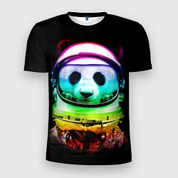 Мужская спорт-футболка Панда космонавт