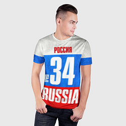 Футболка спортивная мужская Russia: from 34, цвет: 3D-принт — фото 2