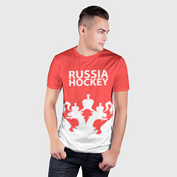 Футболка спортивная мужская Russia Hockey, цвет: 3D-принт — фото 2