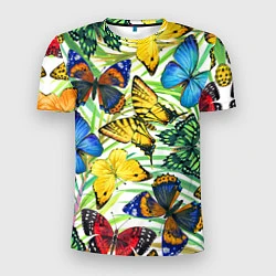 Футболка спортивная мужская Тропические бабочки, цвет: 3D-принт