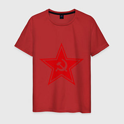 Футболка хлопковая мужская Звезда СССР, цвет: красный