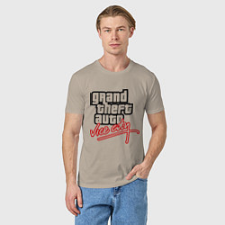 Футболка хлопковая мужская GTA Vice City, цвет: миндальный — фото 2