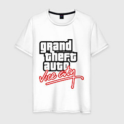 Футболка хлопковая мужская GTA Vice City, цвет: белый