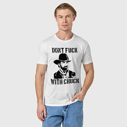 Футболка хлопковая мужская Dont Fuck With Chuck, цвет: белый — фото 2