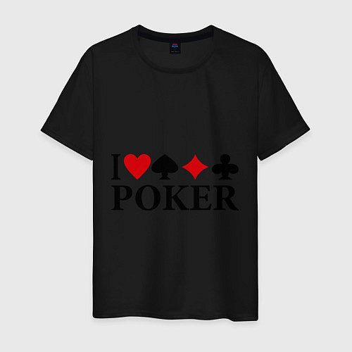 Мужская футболка I Love Poker / Черный – фото 1