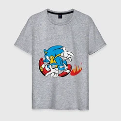 Футболка хлопковая мужская Sonic, цвет: меланж