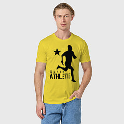 Футболка хлопковая мужская Лёгкая атлетика, цвет: желтый — фото 2