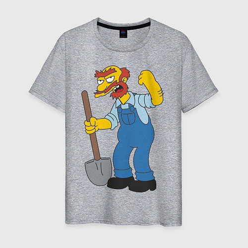 Мужская футболка Groundskeeper Willie / Меланж – фото 1