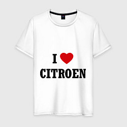 Футболка хлопковая мужская I love Citroen, цвет: белый