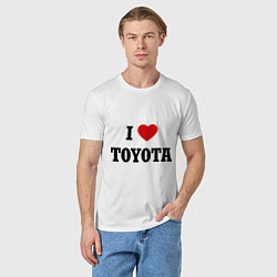 Футболка хлопковая мужская I love Toyota, цвет: белый — фото 2