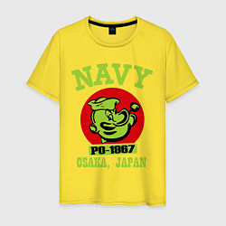 Футболка хлопковая мужская Navy: Po-1967, цвет: желтый