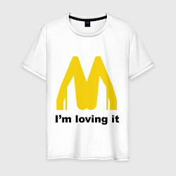 Футболка хлопковая мужская Im Lovin It, цвет: белый