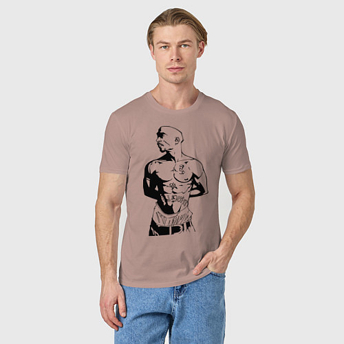 Мужская футболка 2pac / Пыльно-розовый – фото 3