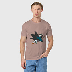 Футболка хлопковая мужская San Jose Sharks, цвет: пыльно-розовый — фото 2