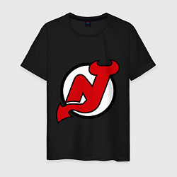 Футболка хлопковая мужская New Jersey Devils, цвет: черный
