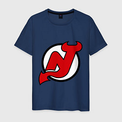 Футболка хлопковая мужская New Jersey Devils, цвет: тёмно-синий