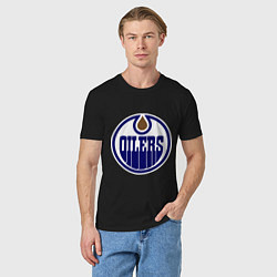 Футболка хлопковая мужская Edmonton Oilers, цвет: черный — фото 2