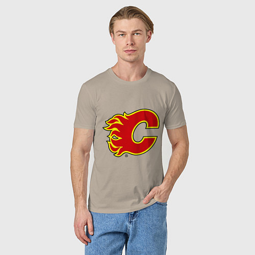 Мужская футболка Calgary Flames / Миндальный – фото 3