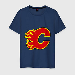 Футболка хлопковая мужская Calgary Flames, цвет: тёмно-синий