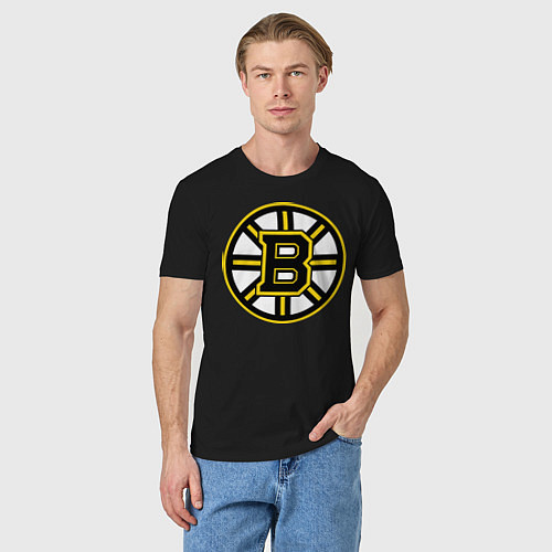 Мужская футболка Boston Bruins / Черный – фото 3