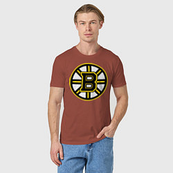 Футболка хлопковая мужская Boston Bruins, цвет: кирпичный — фото 2