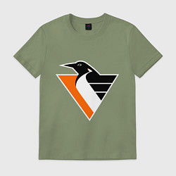 Футболка хлопковая мужская Pittsburgh Penguins, цвет: авокадо