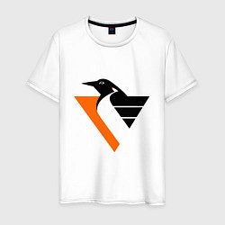 Футболка хлопковая мужская Pittsburgh Penguins, цвет: белый