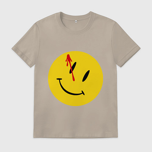 Мужская футболка Cмайл с кровью / Миндальный – фото 1