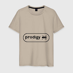 Футболка хлопковая мужская Prodigy лого с муравьем, цвет: миндальный