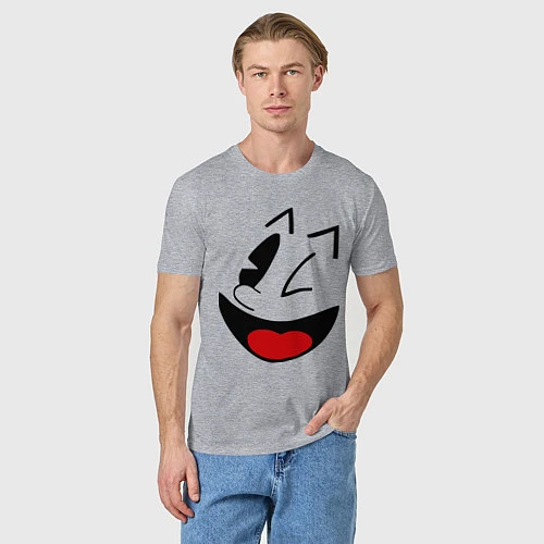 Мужская футболка Pac-Man Smile / Меланж – фото 3